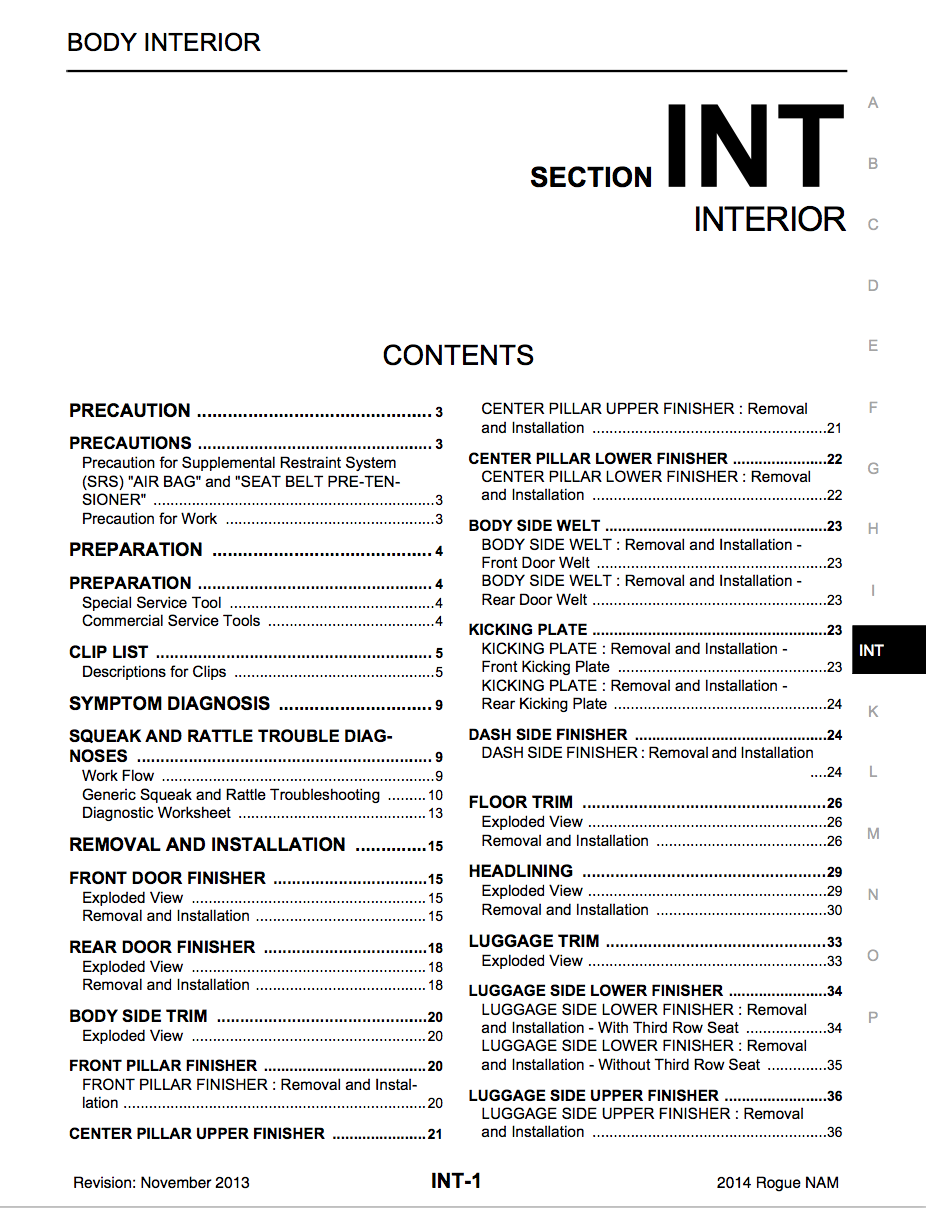 Section INT - Interior