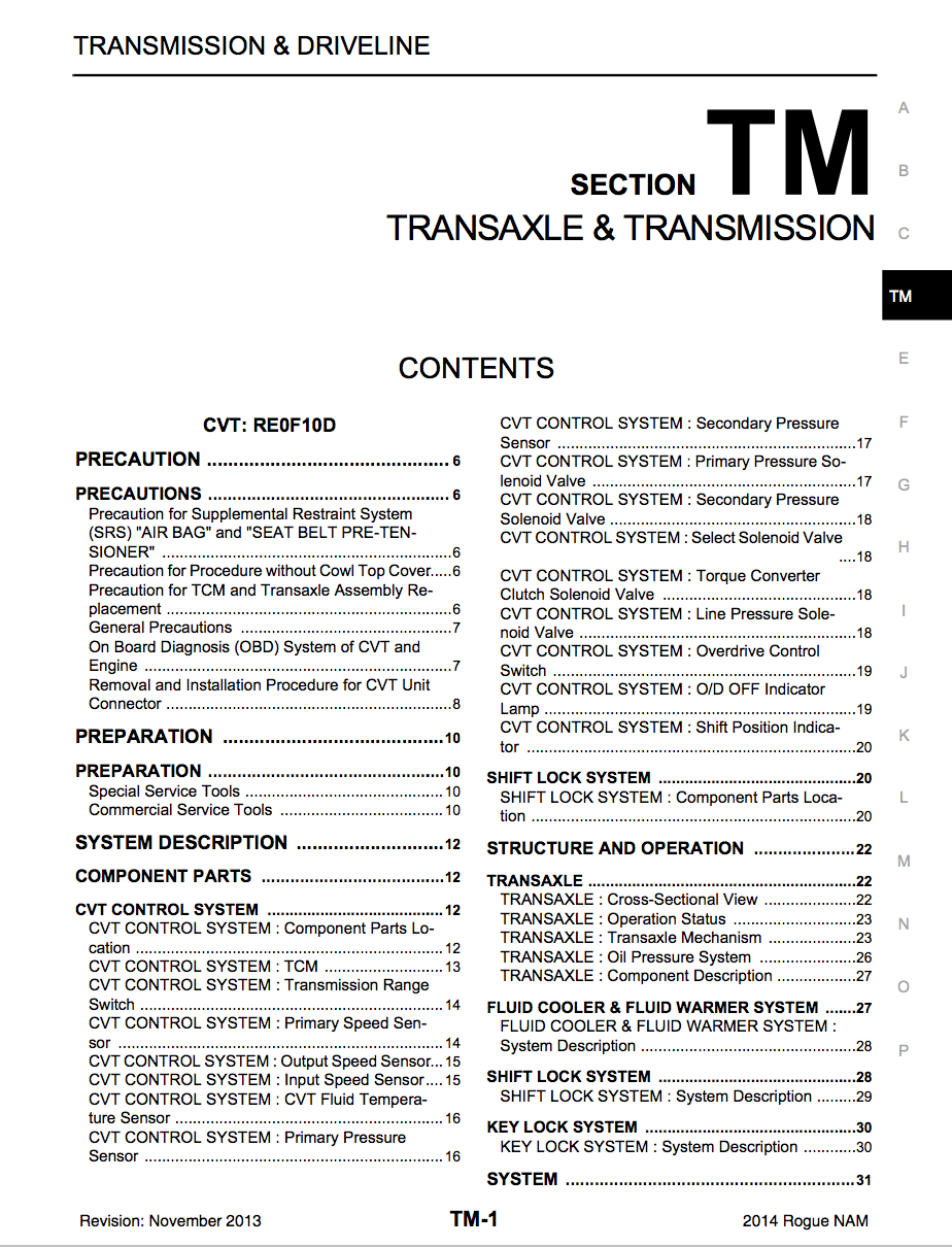 Section TM - Transaxle & Transmission